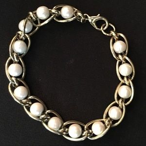 Vintage bracelet pearl and gold links